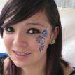Small tribal eye design with flowers